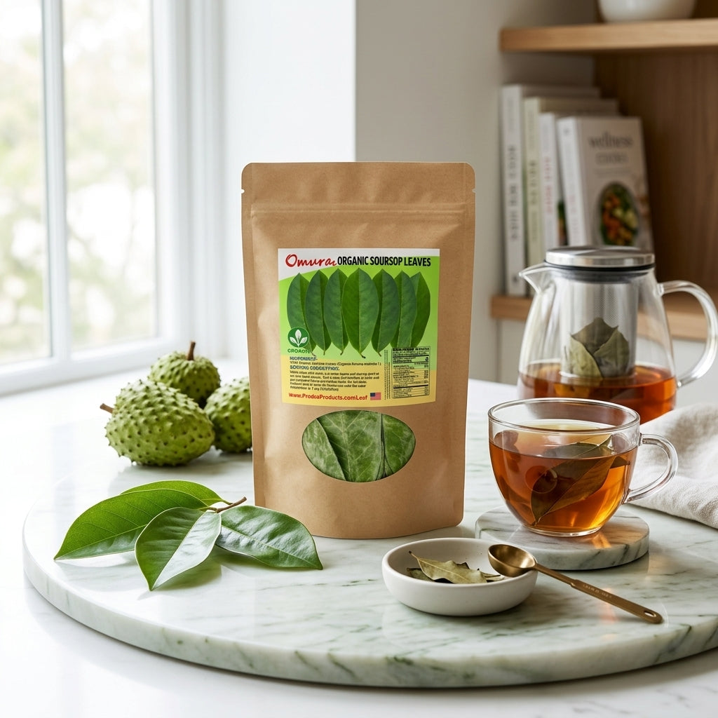 Organic Soursop Leaves – Dried Whole Leaves for Herbal Tea, Non-GMO – by Omura