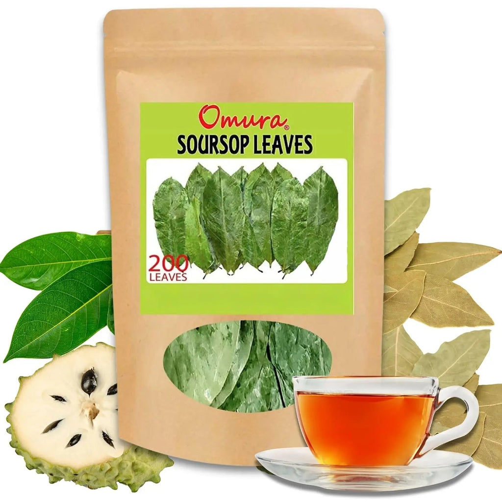 Organic Soursop Leaves – Dried Whole Leaves for Herbal Tea, Non-GMO – by Omura