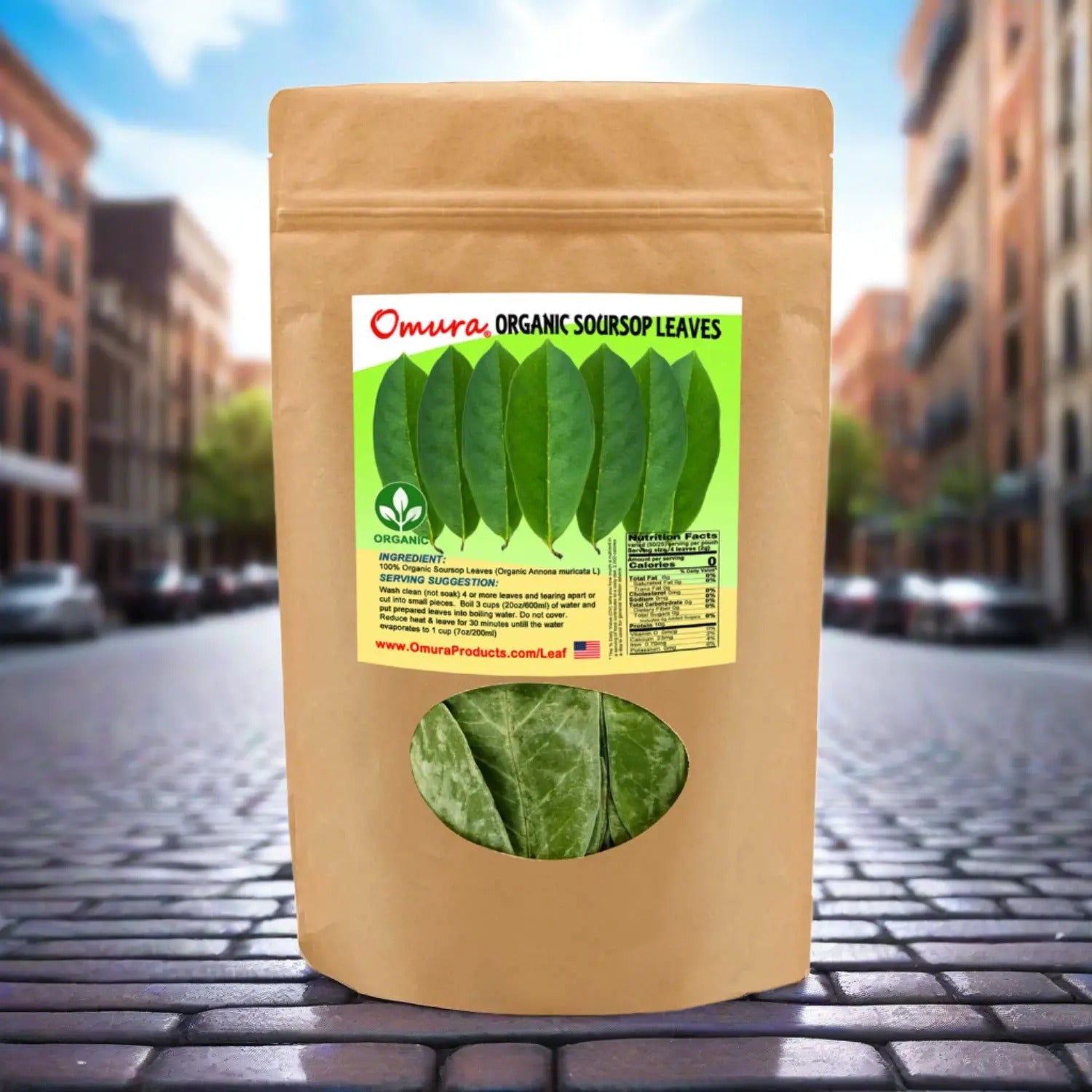 Organic Soursop Leaves – Dried Whole Leaves for Herbal Tea, Non-GMO – by Omura