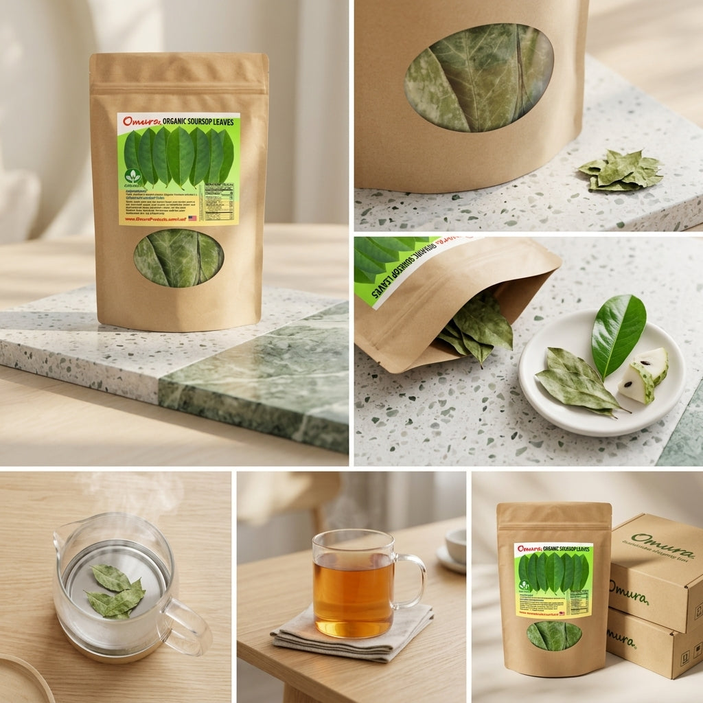 Organic Soursop Leaves – Dried Whole Leaves for Herbal Tea, Non-GMO – by Omura